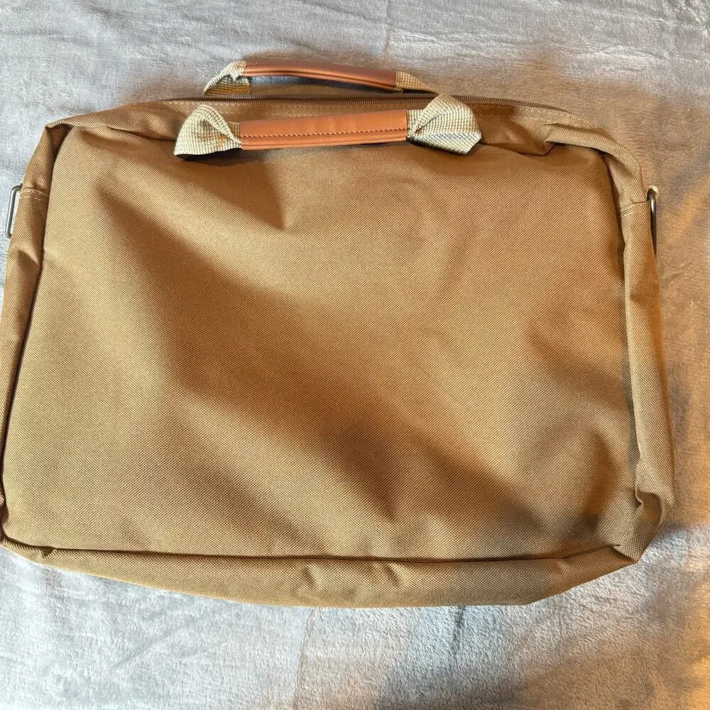 Alpine Canvas Messenger Laptop Work Travel Briefcase Bag Tan Bag